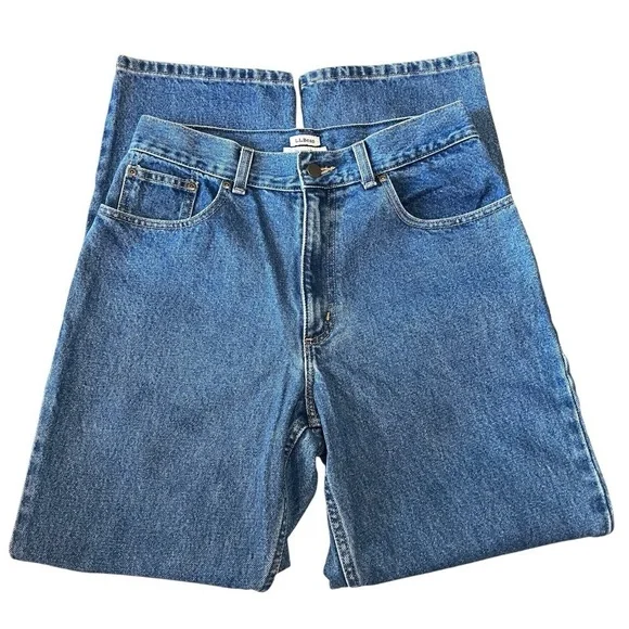 L.L. Bean Signature Original Fit Hi Rise Straight Leg 100% Cotton Jeans Women 10 - Picture 9 of 16